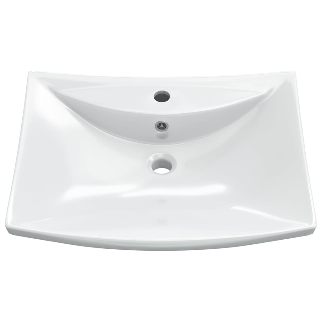 Luxueuse vasque céramique rectangulaire avec trop plein