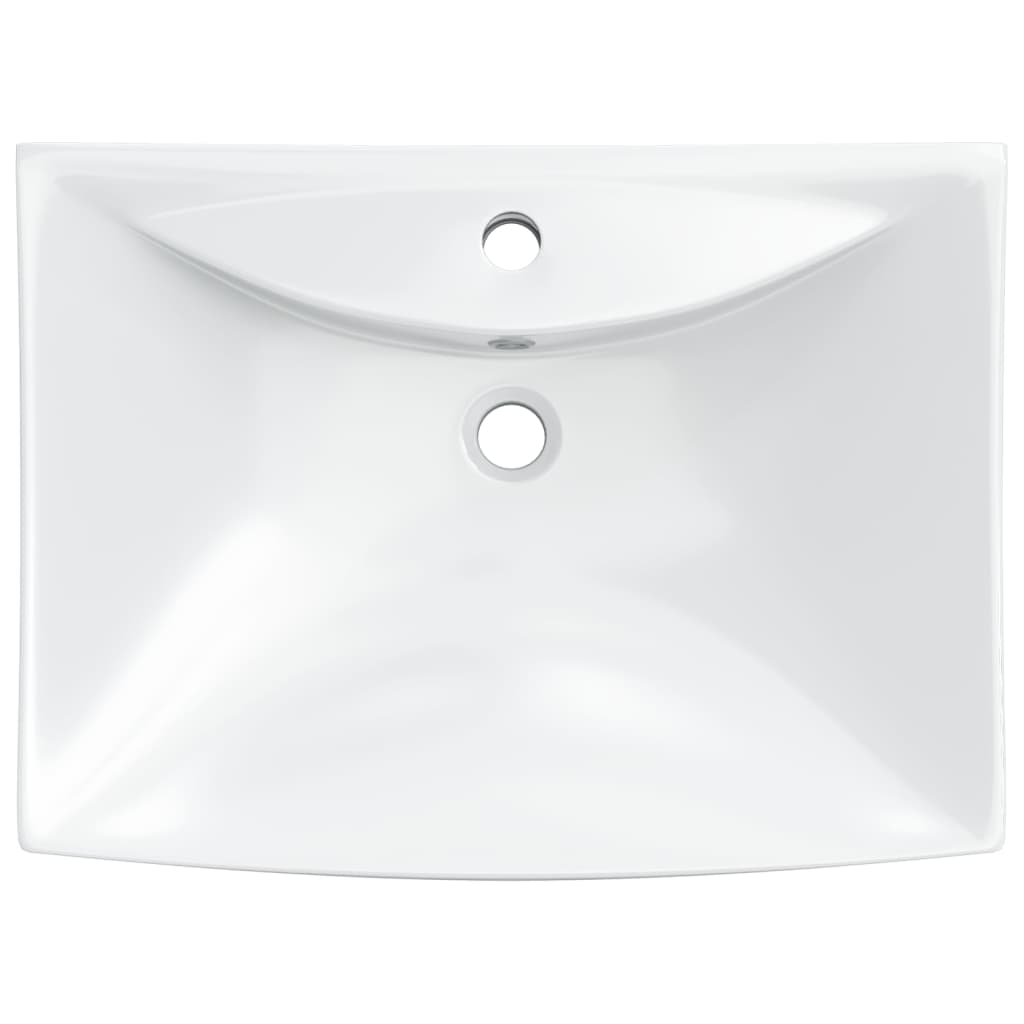 Luxueuse vasque céramique rectangulaire avec trop plein