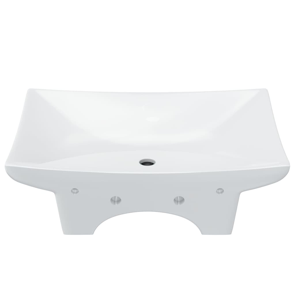Luxueuse vasque céramique rectangulaire avec trop plein