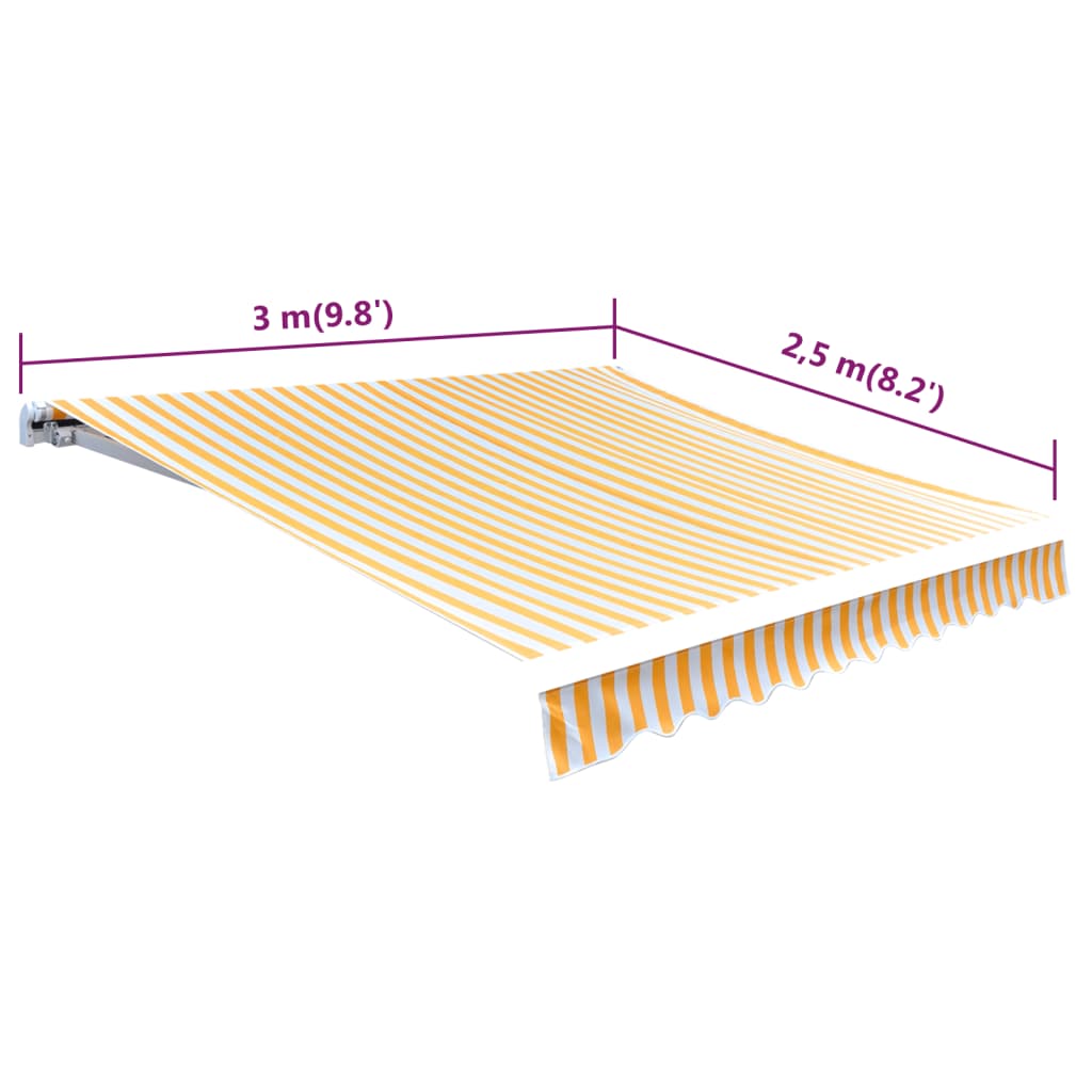 vidaXL Tissu d'auvent Jaune tournesol/blanc 3x2,5 m (cadre non inclus)