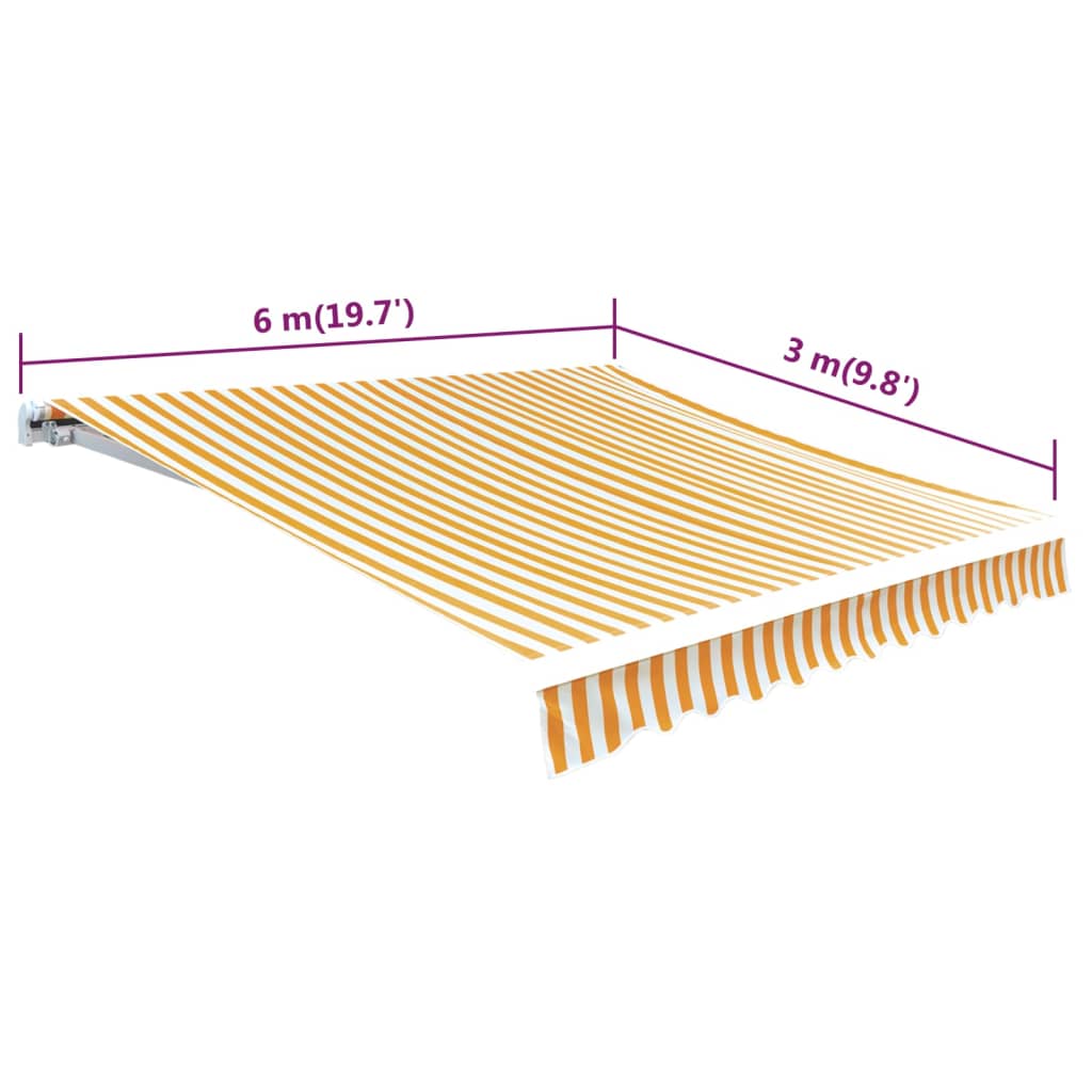 vidaXL Tissu d'auvent Jaune tournesol/blanc 6 x 3 m (cadre non inclus)