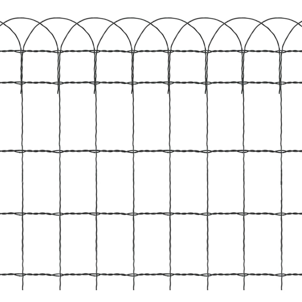 vidaXL Bordure de pelouse Fer enduit de poudre 25x0,65 m