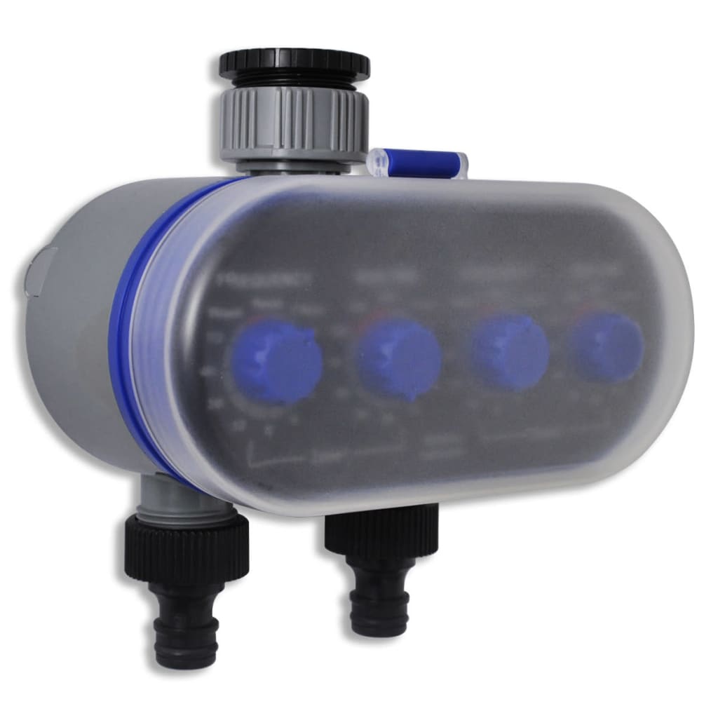vidaXL Minuterie d'arrosage automatique électronique de jardin Double sortie