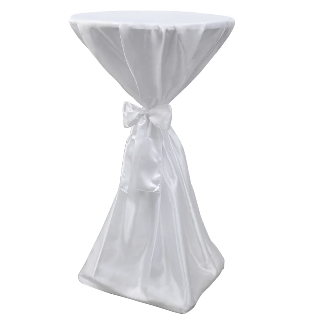 Housse de table blanche avec ruban 80 cm 2 pièces