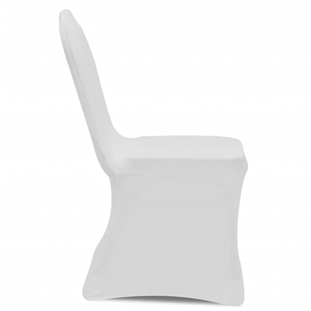 Housse blanche extensible pour chaise 6 pièces