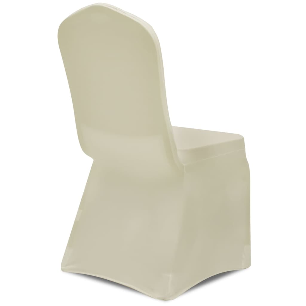 Housse crème extensible pour chaise 6 pièces