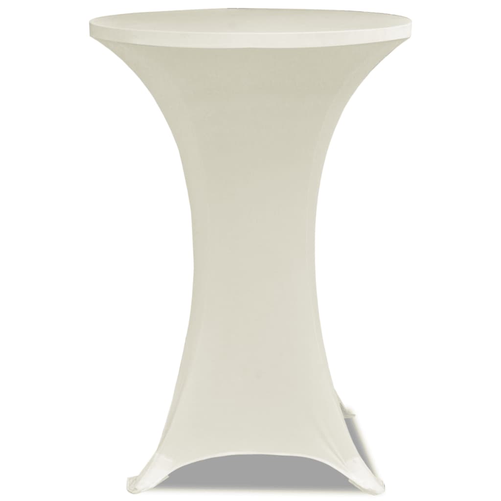 Housse de table Ø 60 cm Crème extensible 2 pcs