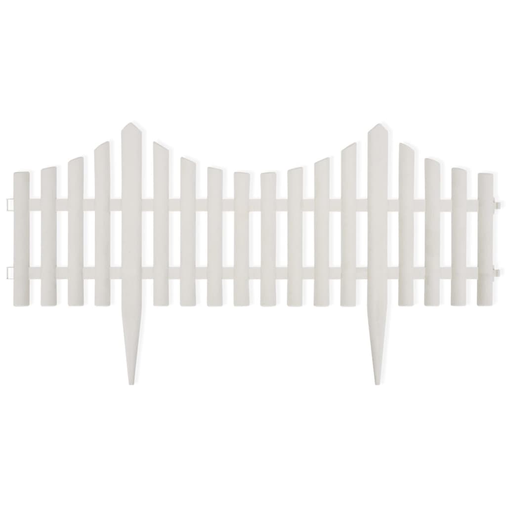 vidaXL Bordure de pelouse Blanc 17 pcs / 10 m
