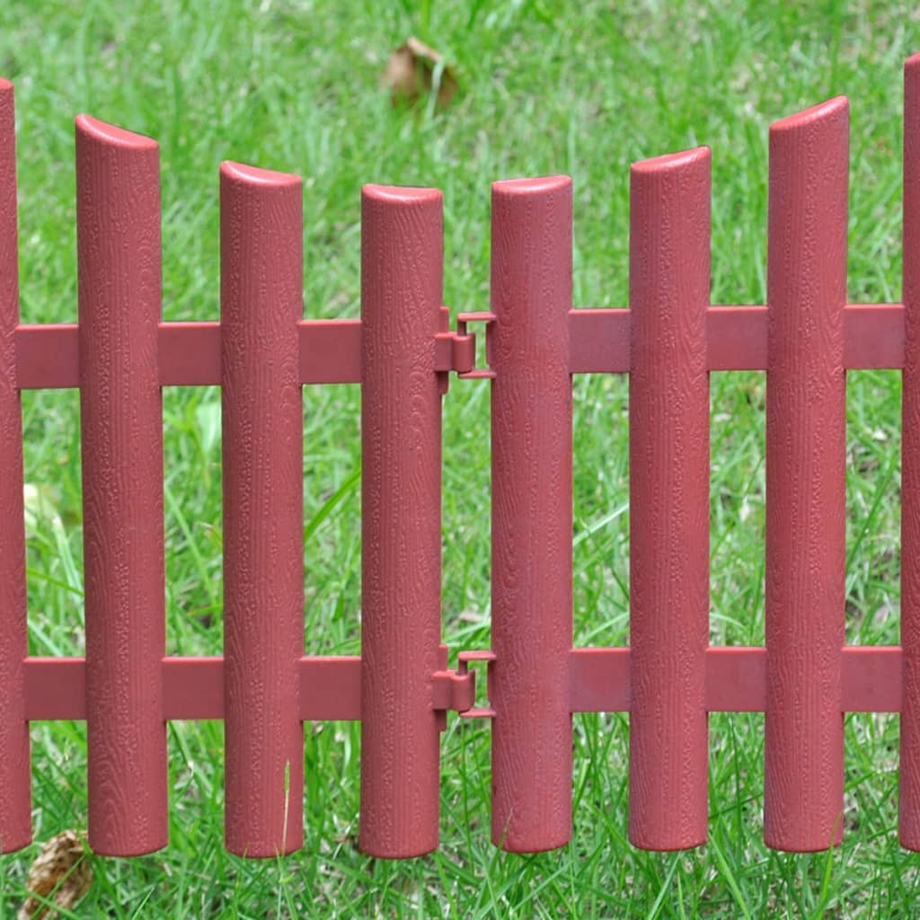 vidaXL Bordures de pelouse 17 pcs 10 m Marron