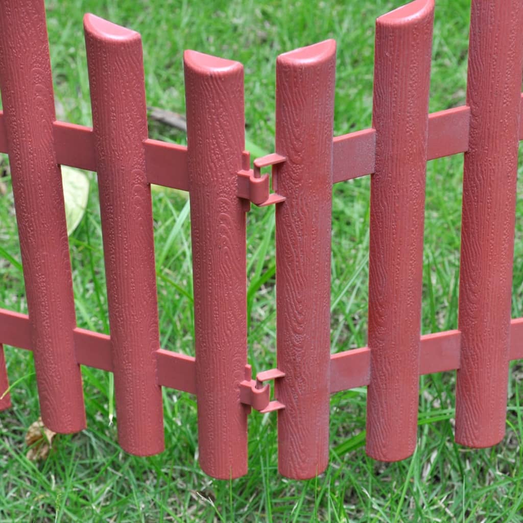 vidaXL Bordures de pelouse 17 pcs 10 m Marron