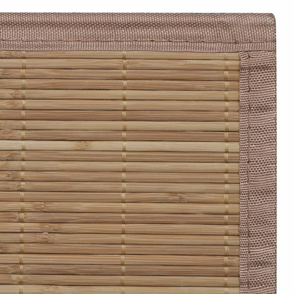 vidaXL Tapis en bambou marron à latte rectangulaire 150 x 200 cm