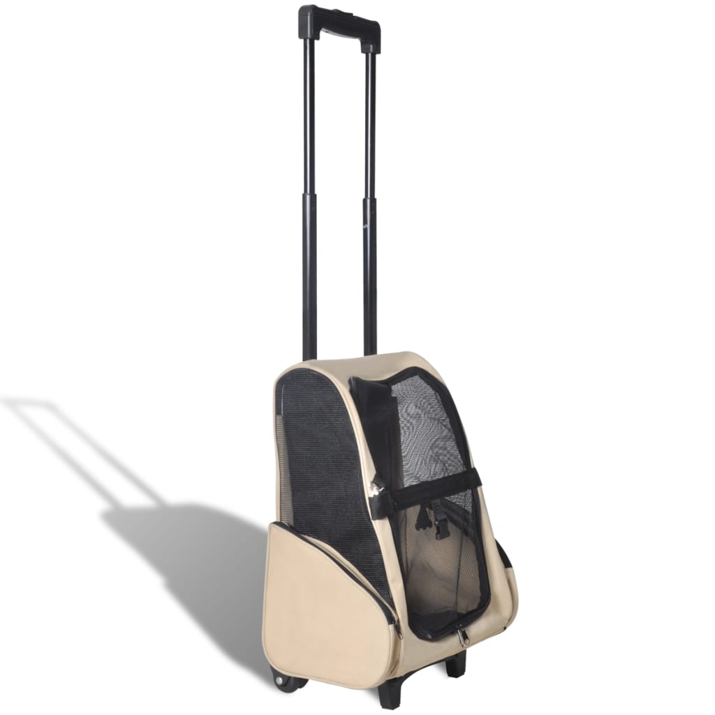 vidaXL Chariot polyvalent pliable pour animaux de compagnie Beige