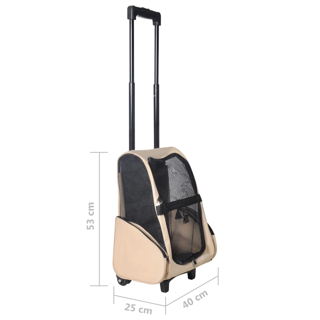 vidaXL Chariot polyvalent pliable pour animaux de compagnie Beige