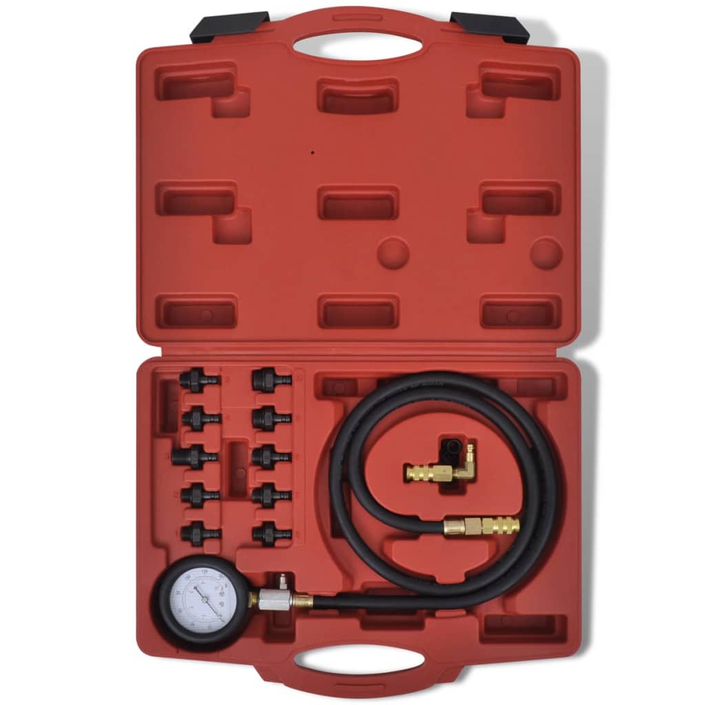 vidaXL Kit à outils de test de pression de l'huile et du moteur