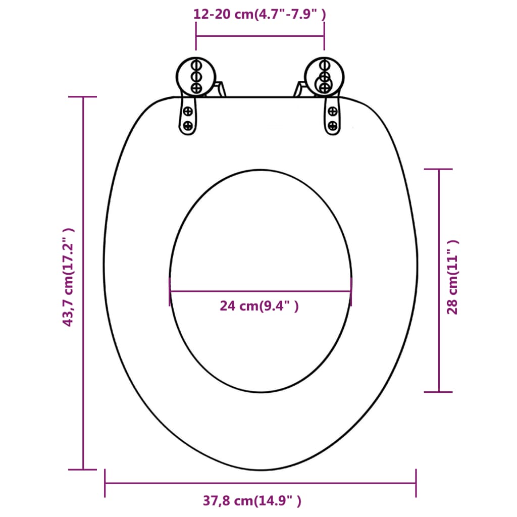 vidaXL Siège de toilette avec couvercle en MDF Design de vieux bois