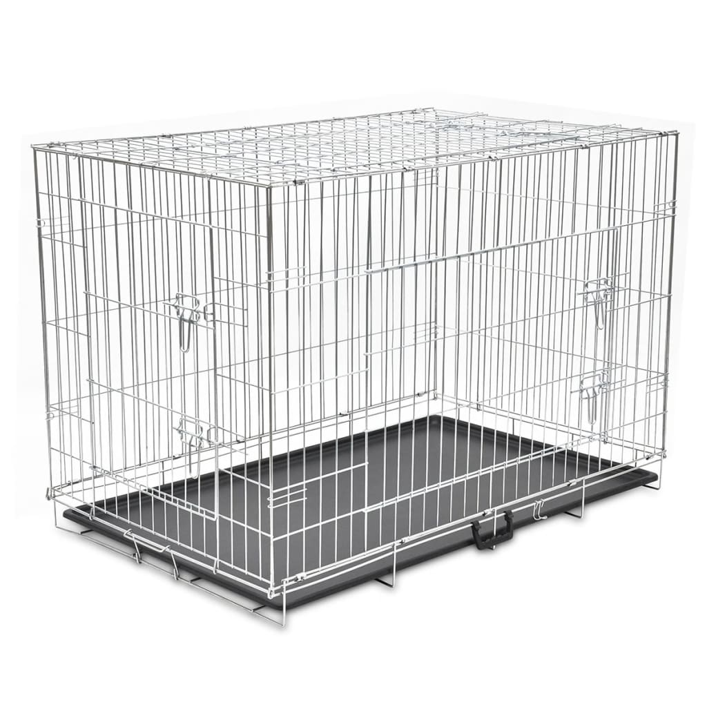vidaXL Cage métallique et pliable pour chiens XXL