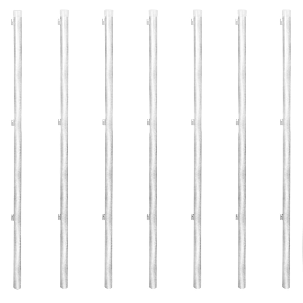 vidaXL Clôture à mailles avec poteaux Acier galvanisé 15x1 m Argenté