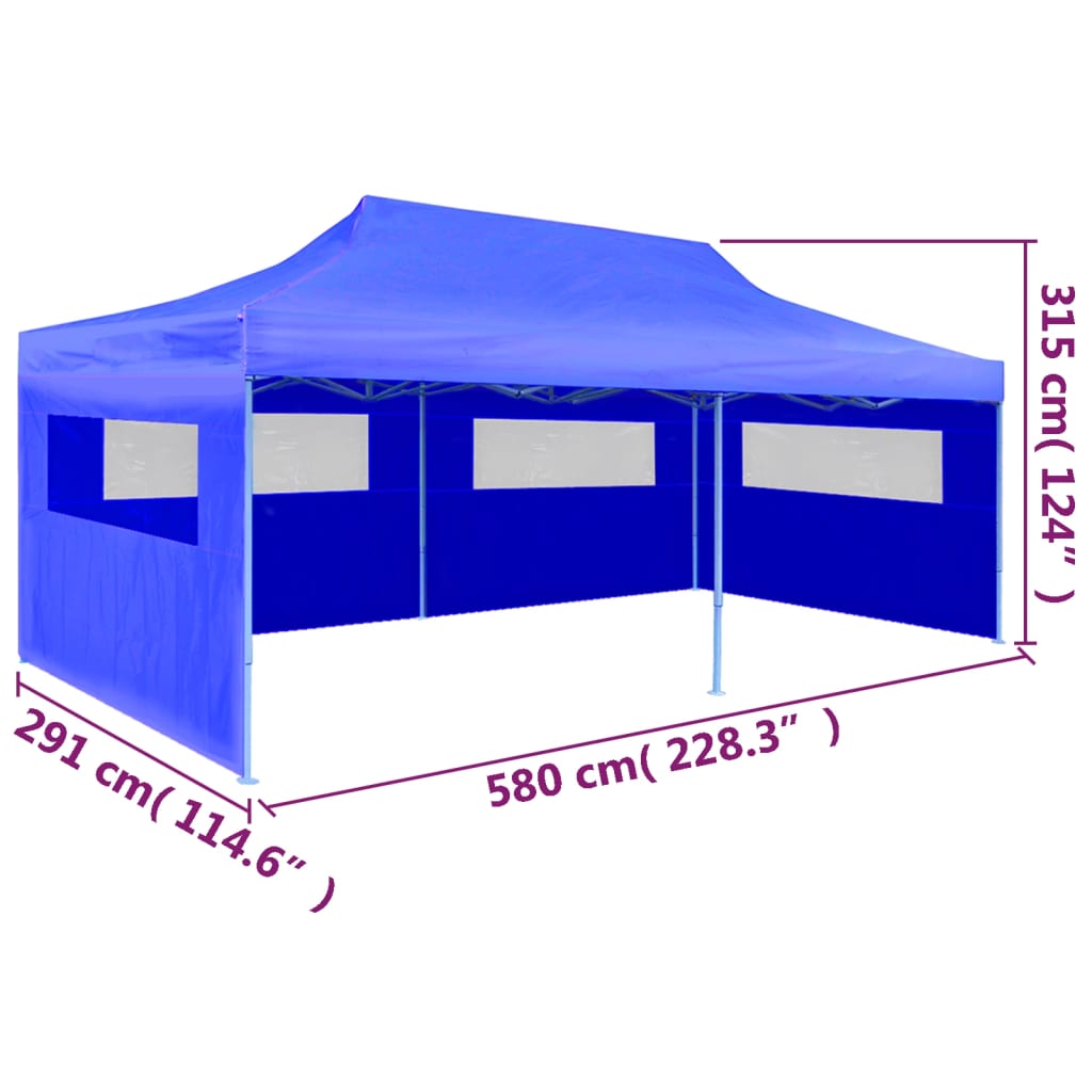 vidaXL Tente de réception pliable bleue 3 x 6 m