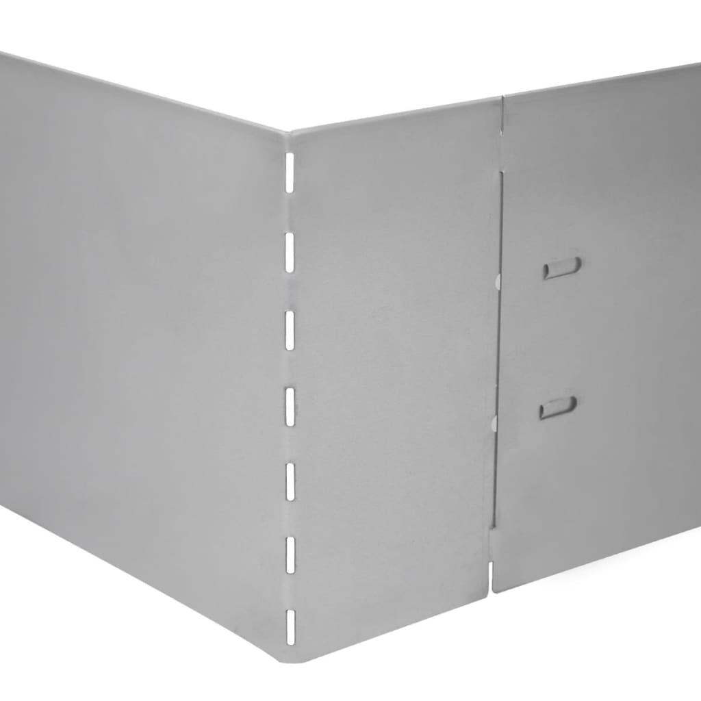 vidaXL Clôture de pelouse flexible 15 pcs Acier galvanisé 100x14 cm