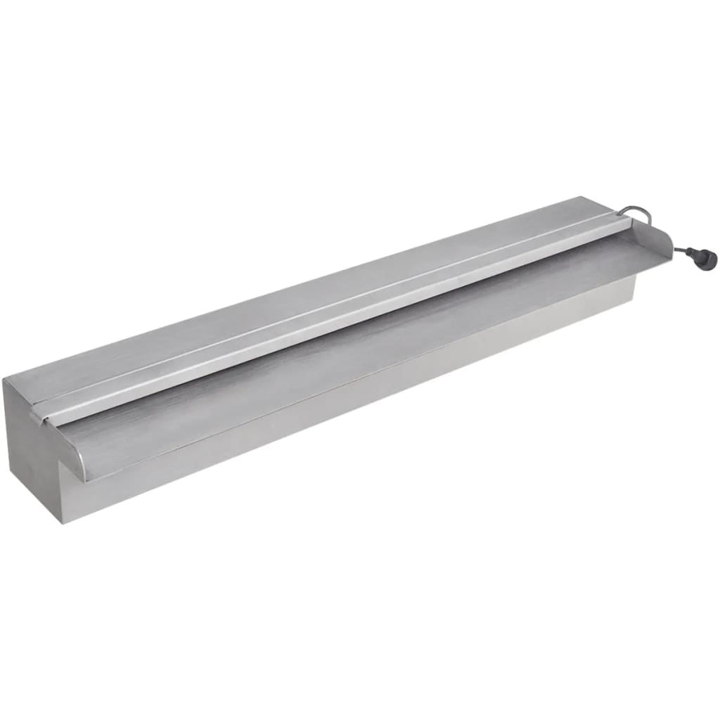 Lame d'eau rectangulaire à LED 60 cm en acier inoxydable pour piscine