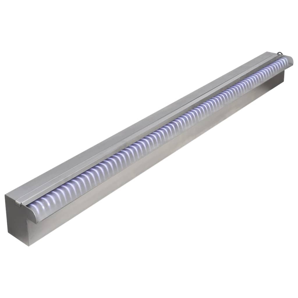 Lame d'eau rectangulaire à LED 90 cm en acier inoxydable pour piscine