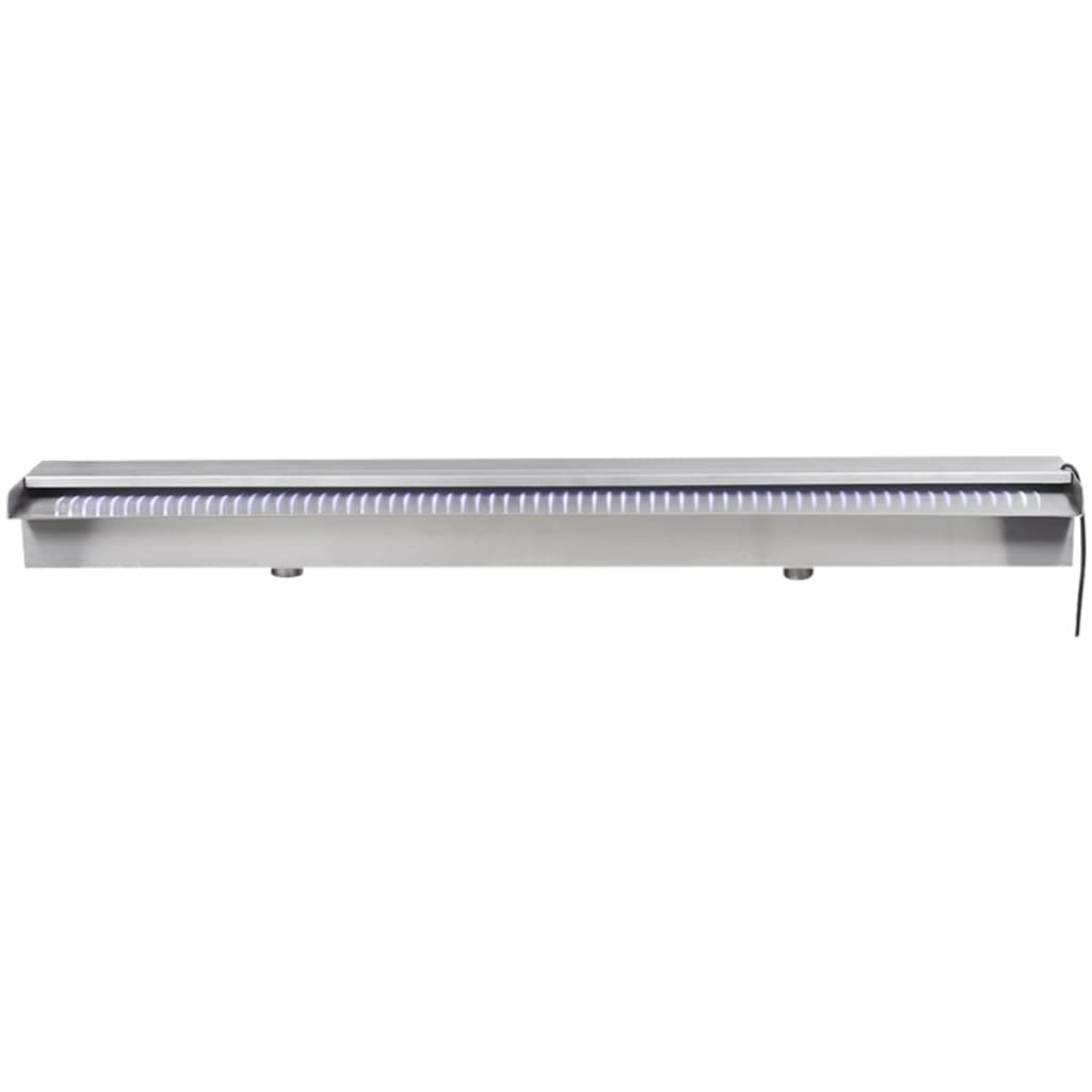 Lame d'eau rectangulaire à LED 90 cm en acier inoxydable pour piscine