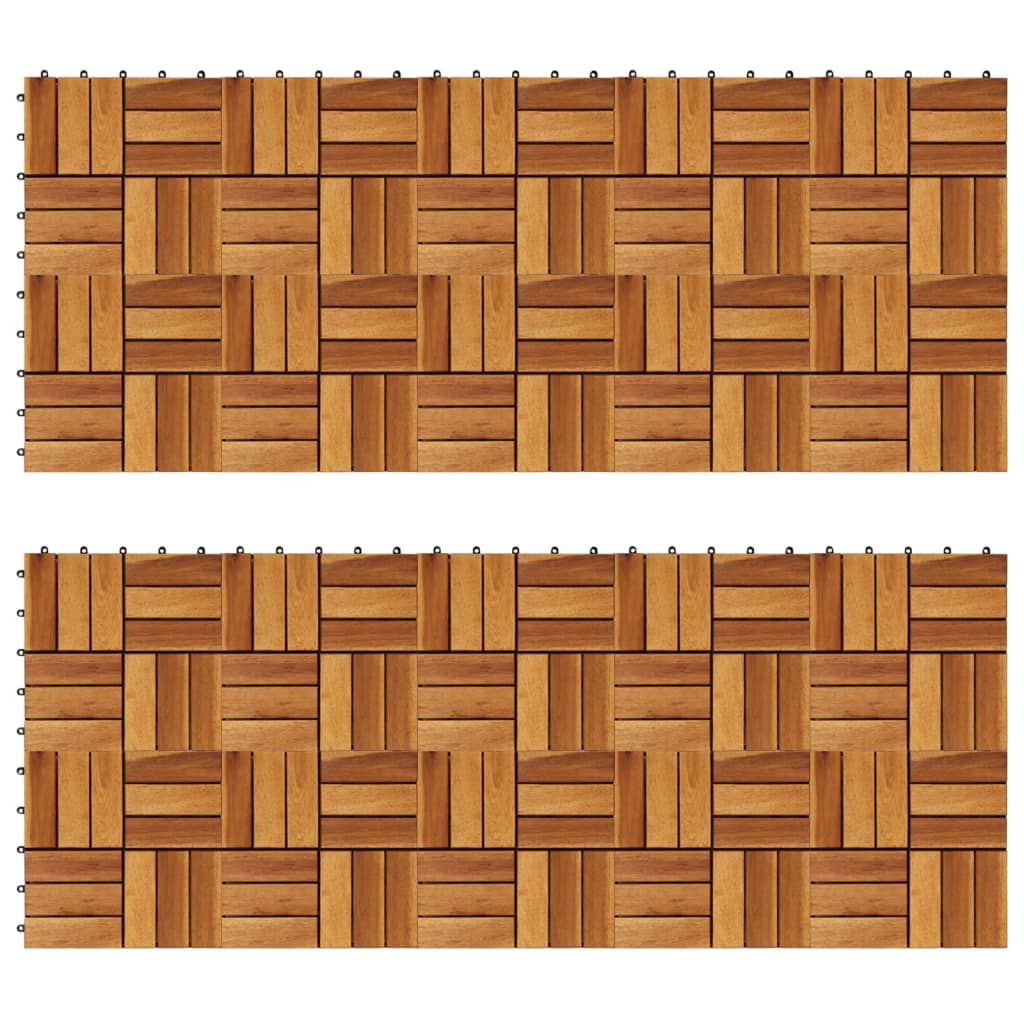 Kit tuiles de plancher en acacia 30 x 30 cm 20 pcs