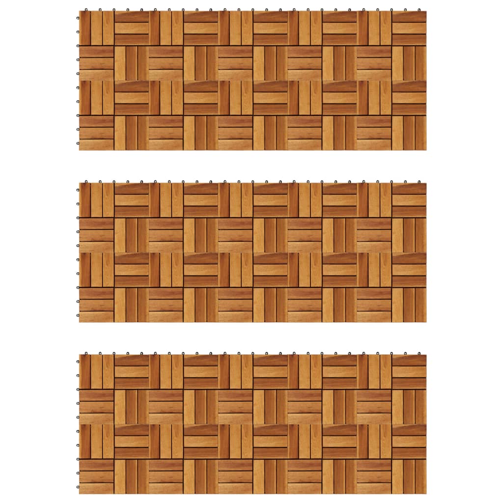 Kit tuiles de plancher en acacia 30 x 30 cm 30 pcs