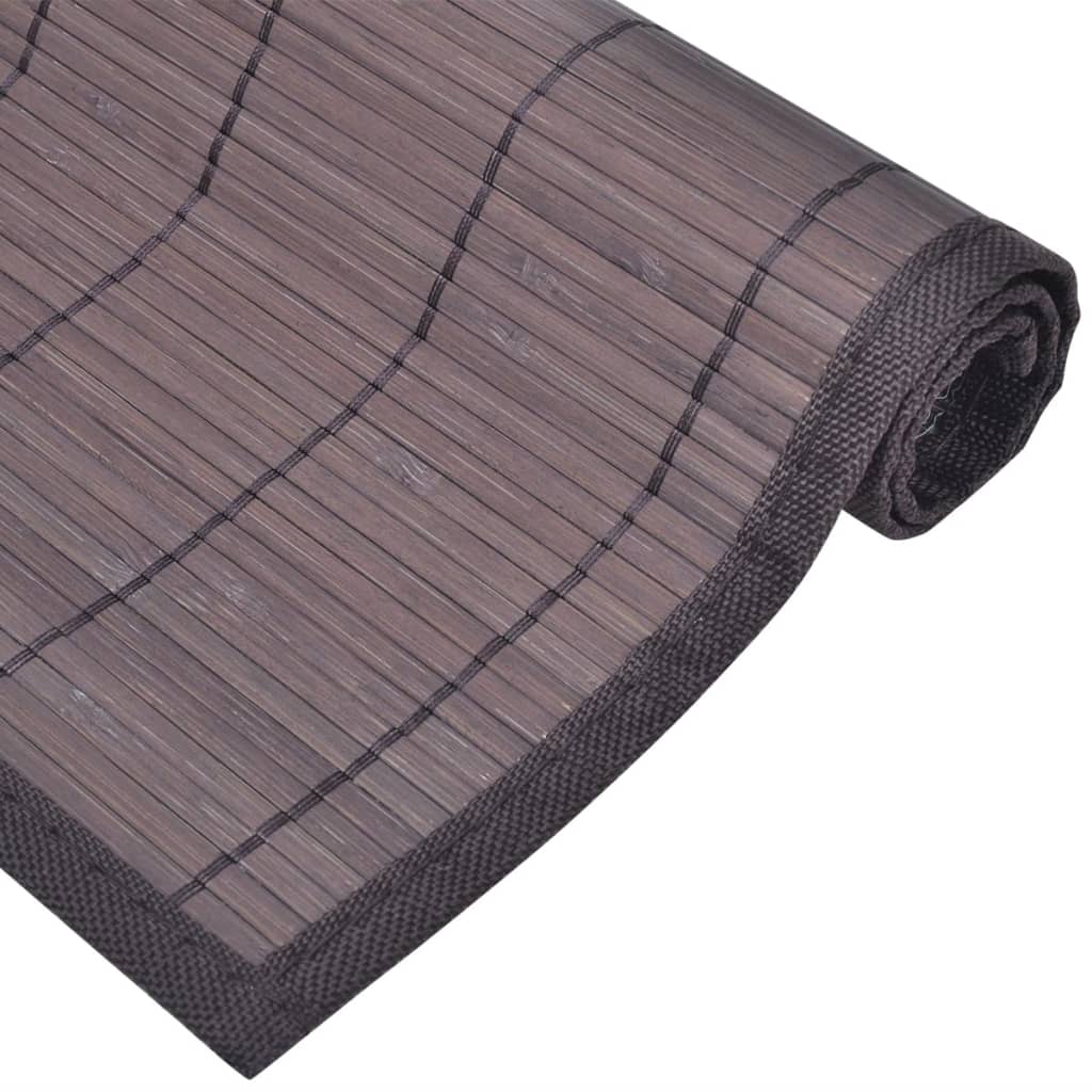 vidaXL Napperons 6 pcs Bambou 30x45 cm Marron foncé