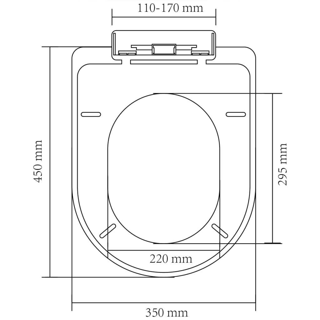 vidaXL Abattant WC à fermeture en douceur Blanc Carré