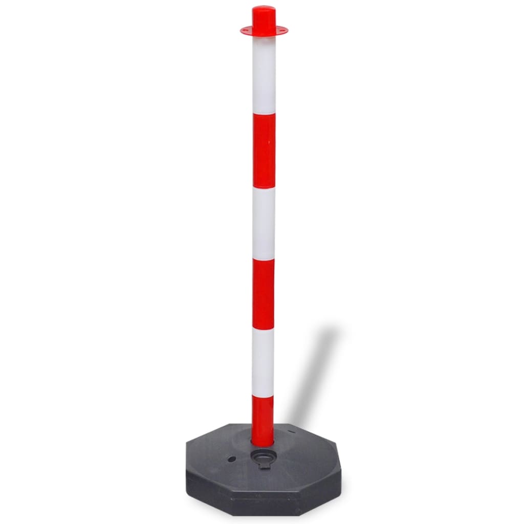 vidaXL Ensemble de poteaux de balisage à chaîne 10 m Plastique