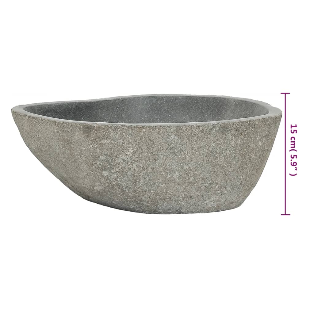 vidaXL Lavabo en pierre de rivière Ovale 37-46 cm