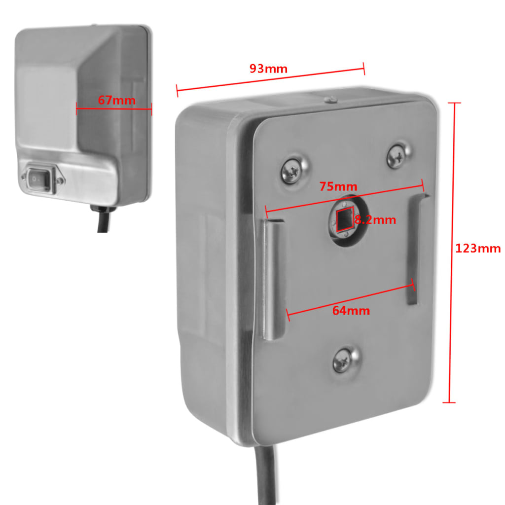 vidaXL Broche à rôtir avec moteur 1000 mm Acier