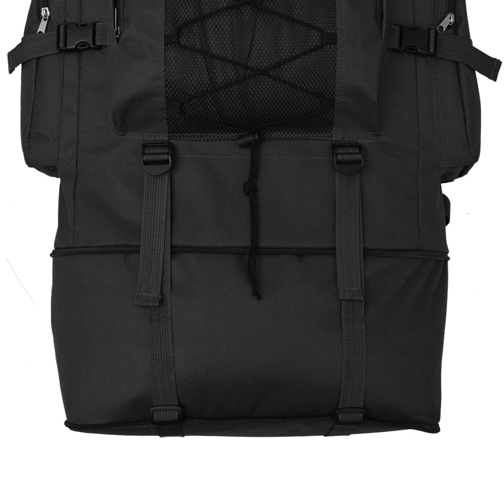 vidaXL Sac à dos en style d'armée XXL 100 L Noir