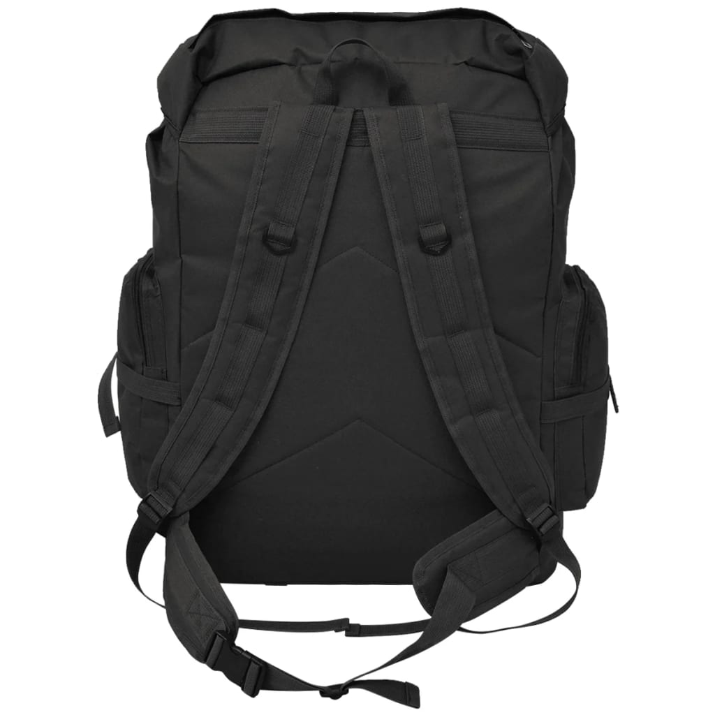 vidaXL Sac à dos en style d'armée 65 L Noir