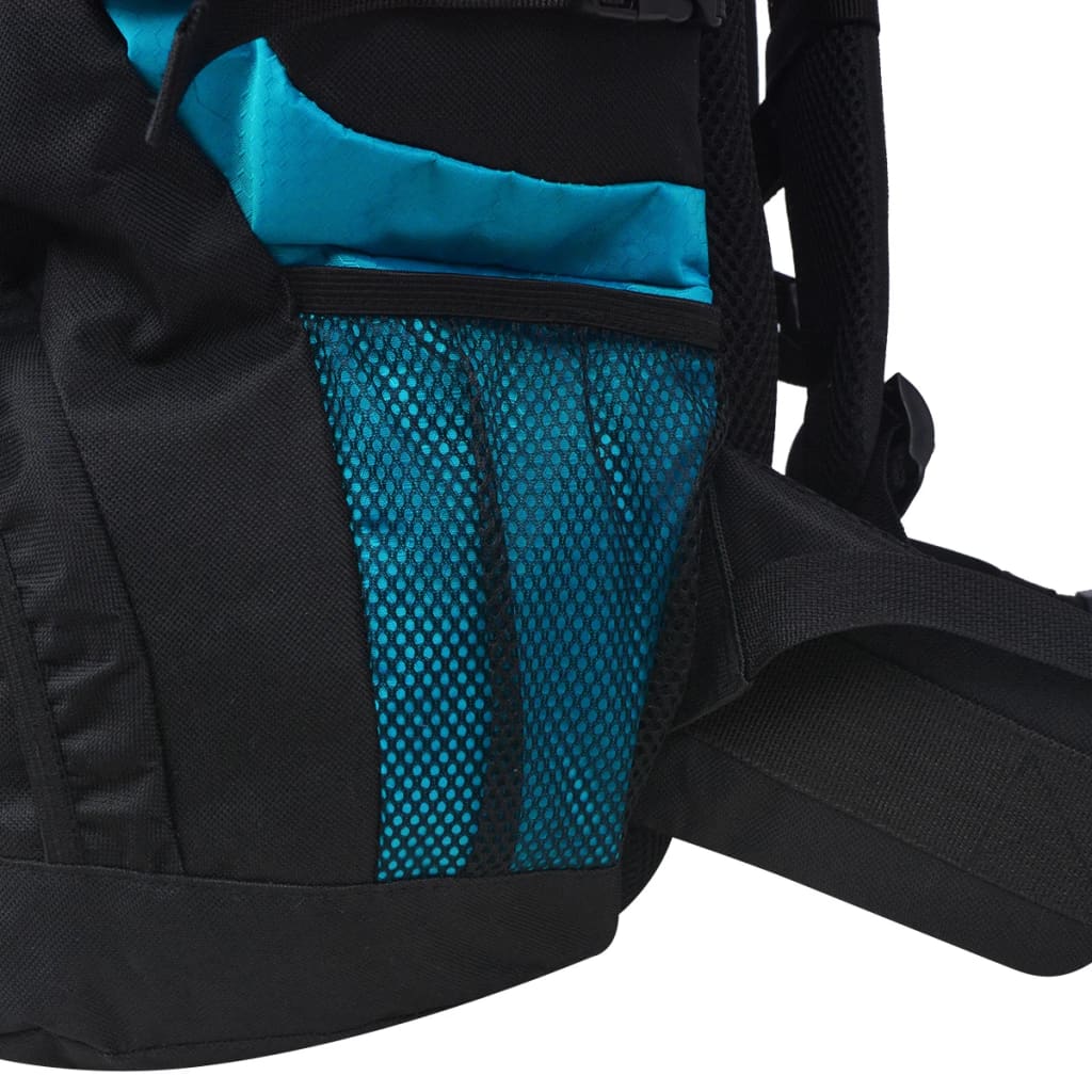 vidaXL Sac à dos de randonnée XXL 75 L Noir et bleu