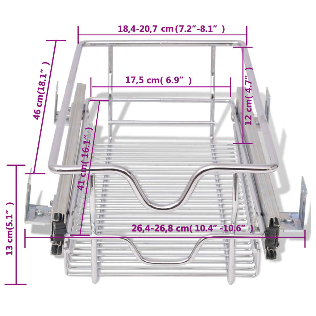 vidaXL Panier en treillis métallique 2 pcs 300 mm Argenté
