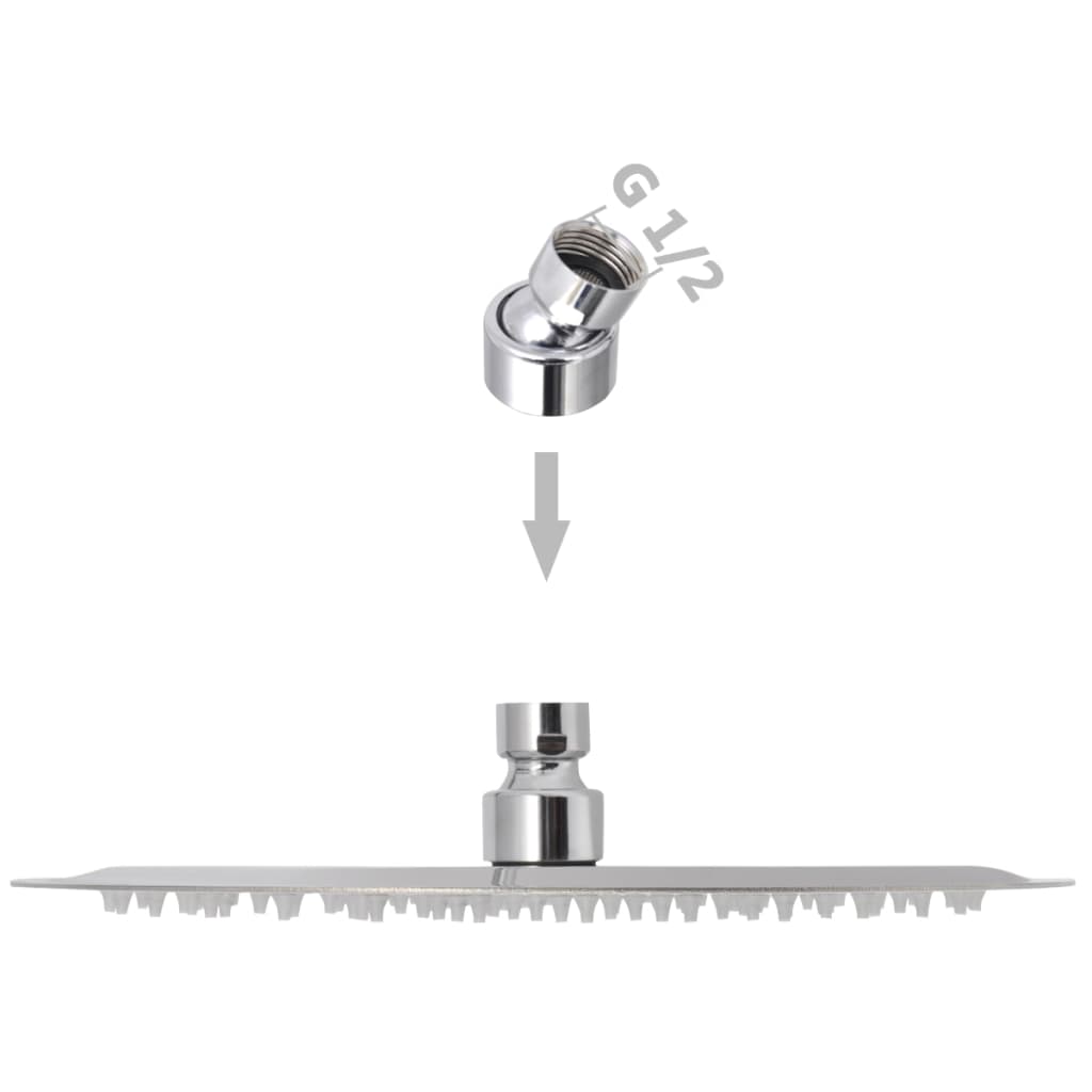 vidaXL Tête de douche plongeante ronde en acier inoxydable 25 cm