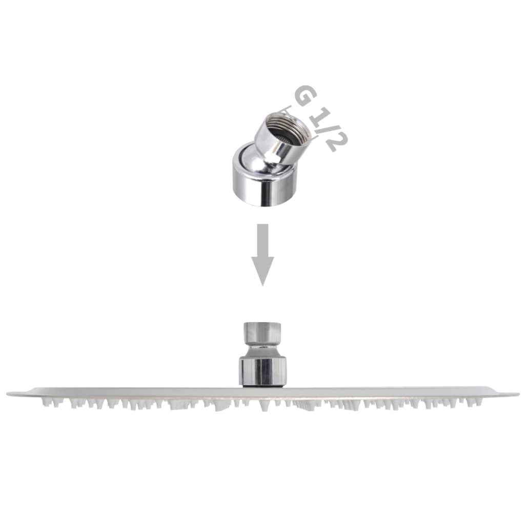 vidaXL Tête de douche plongeante ronde en acier inoxydable 30 cm