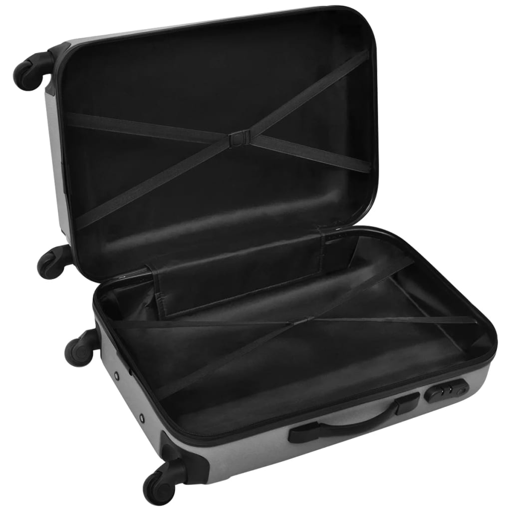 vidaXL Jeu de valises rigides 3 pièces Argenté 45,5/55/66 cm