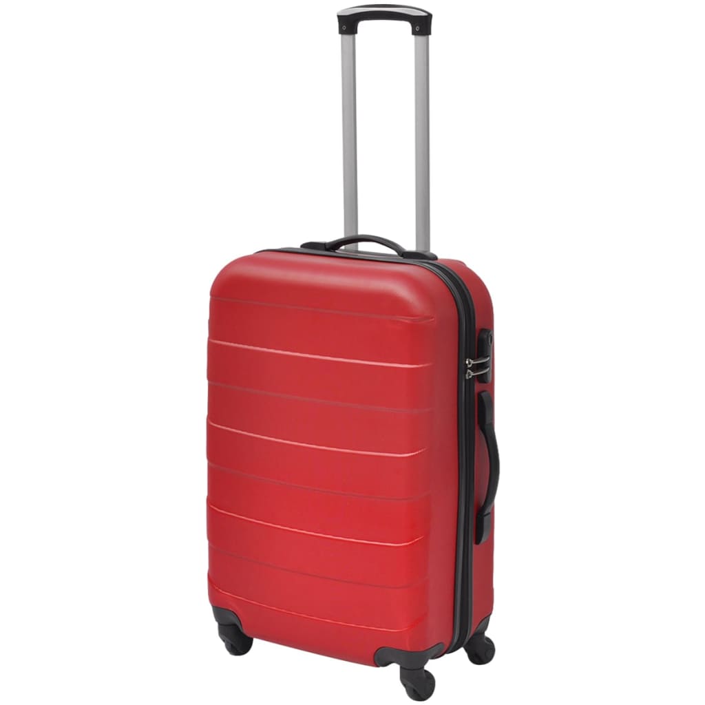vidaXL Valise rigide 3 pièces Rouge 45,5/55/66 cm
