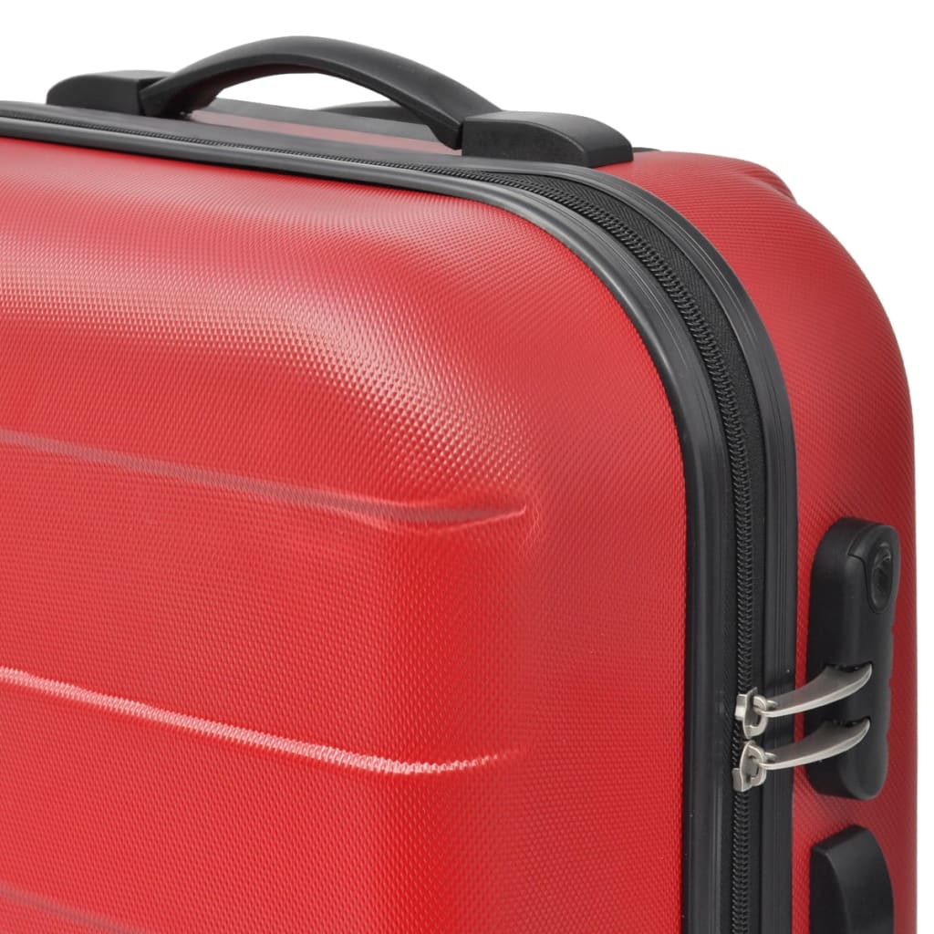 vidaXL Valise rigide 3 pièces Rouge 45,5/55/66 cm