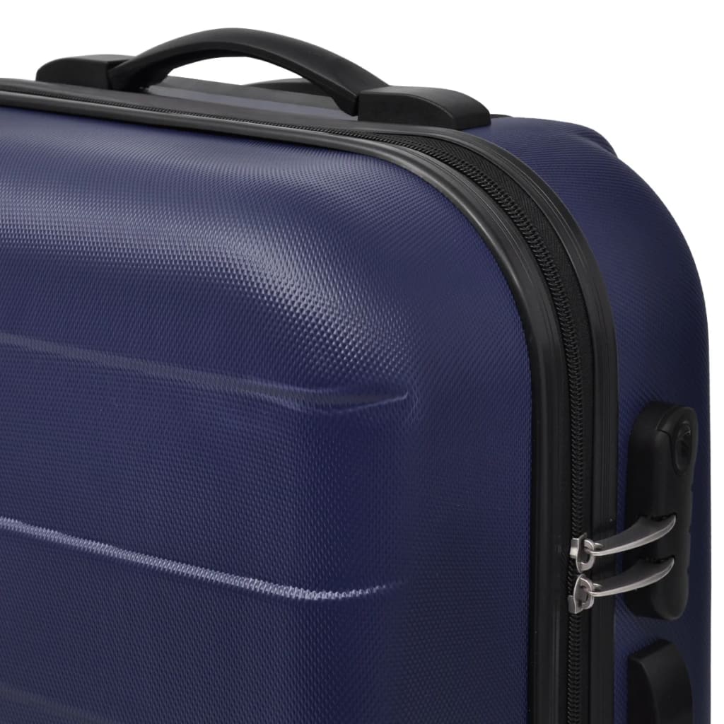 vidaXL Valise rigide 3 pièces Bleu 45,5/55/66 cm
