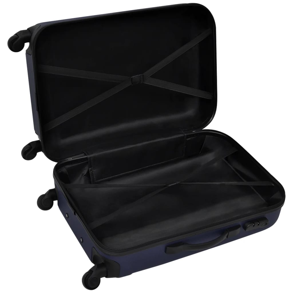 vidaXL Valise rigide 3 pièces Bleu 45,5/55/66 cm