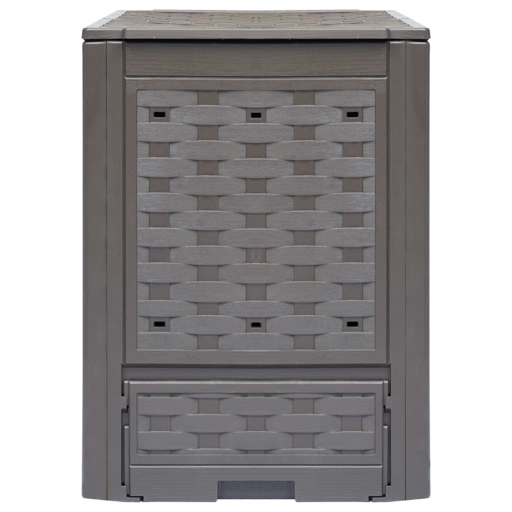 vidaXL Composteur de jardin Marron 60x60x83 cm 300 L Plastique rotin