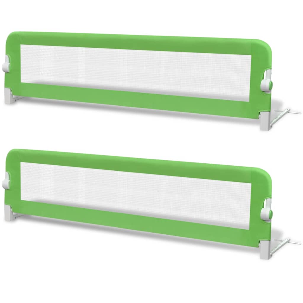 vidaXL Barrière de lit de sécurité pour tout-petits 2pcs Vert 150x42cm