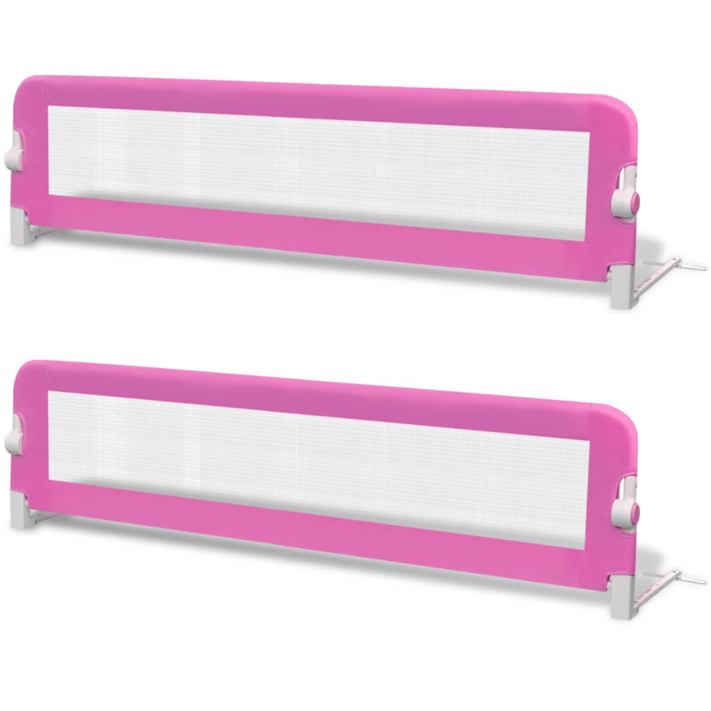 vidaXL Barrière de lit de sécurité pour tout-petits 2pcs Rose 150x42cm