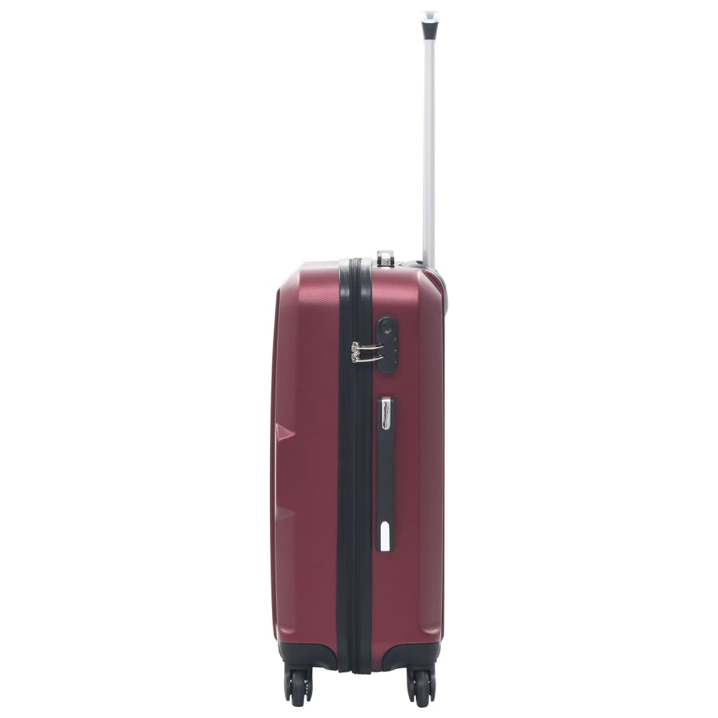 vidaXL Valise rigide 3 pcs Rouge bordeaux ABS