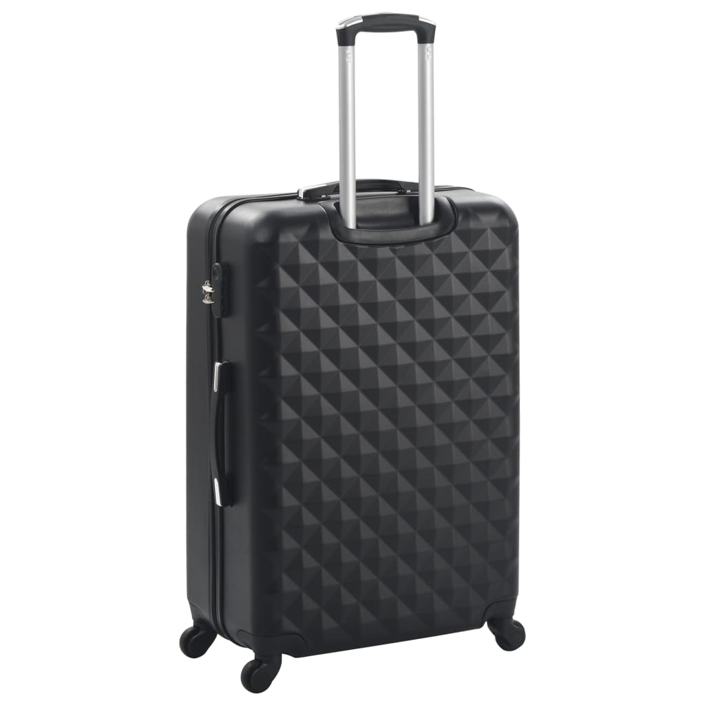 vidaXL Valise rigide 3 pcs Noir ABS