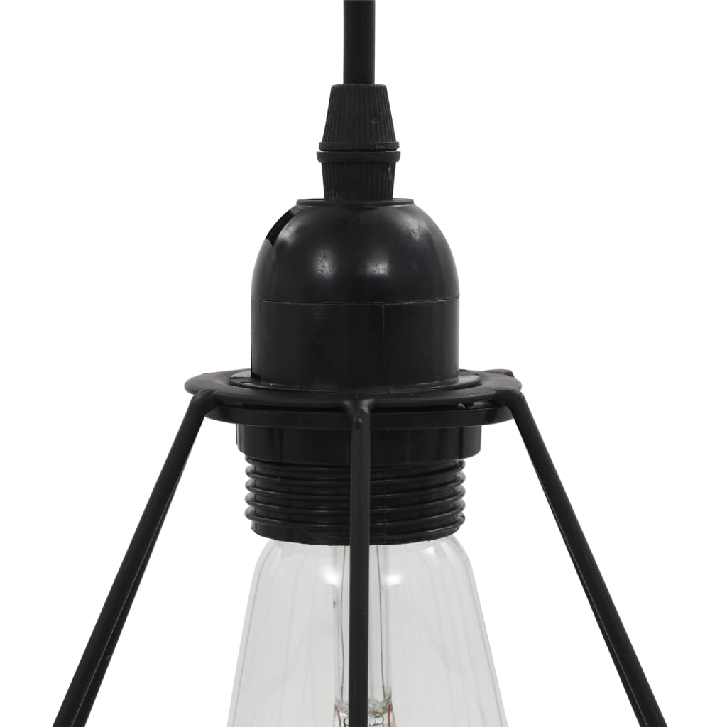vidaXL Plafonnier avec design de diamant Noir 3 ampoules E27